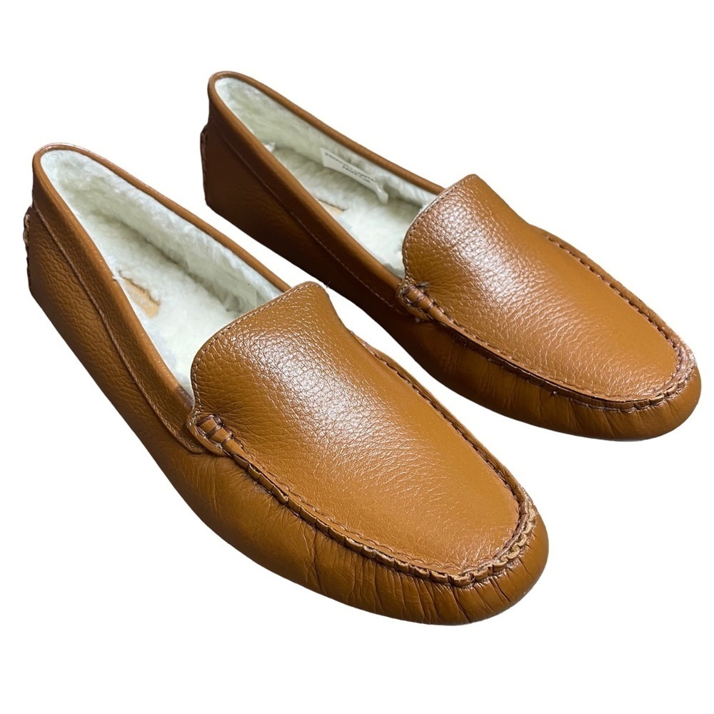 Rockport Bayview Leather Faux Fur Slip-On Shoes - Brown - Loafers Size US 11 - Picture 1 of 9